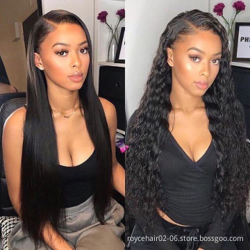 Factory Price 10a 36 Inch Virgin Human Hair 150 180 Density Wigs Mink Indian Hair Glueless 13x4 13x6 Transparent Lace Front Wig